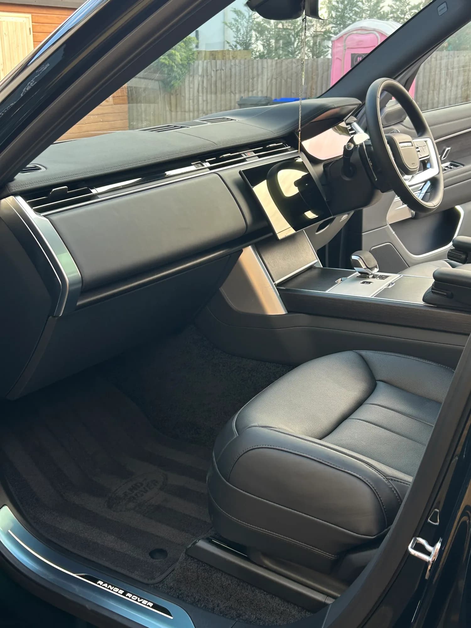 Range Rover interior in dark leather after an interior valet