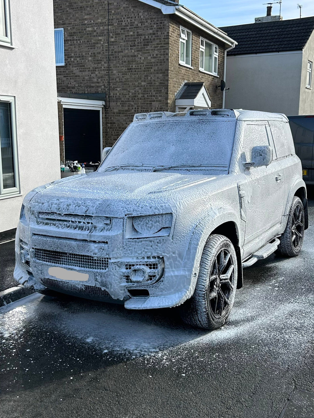 Land Rover Defender in for our mobile detailing service