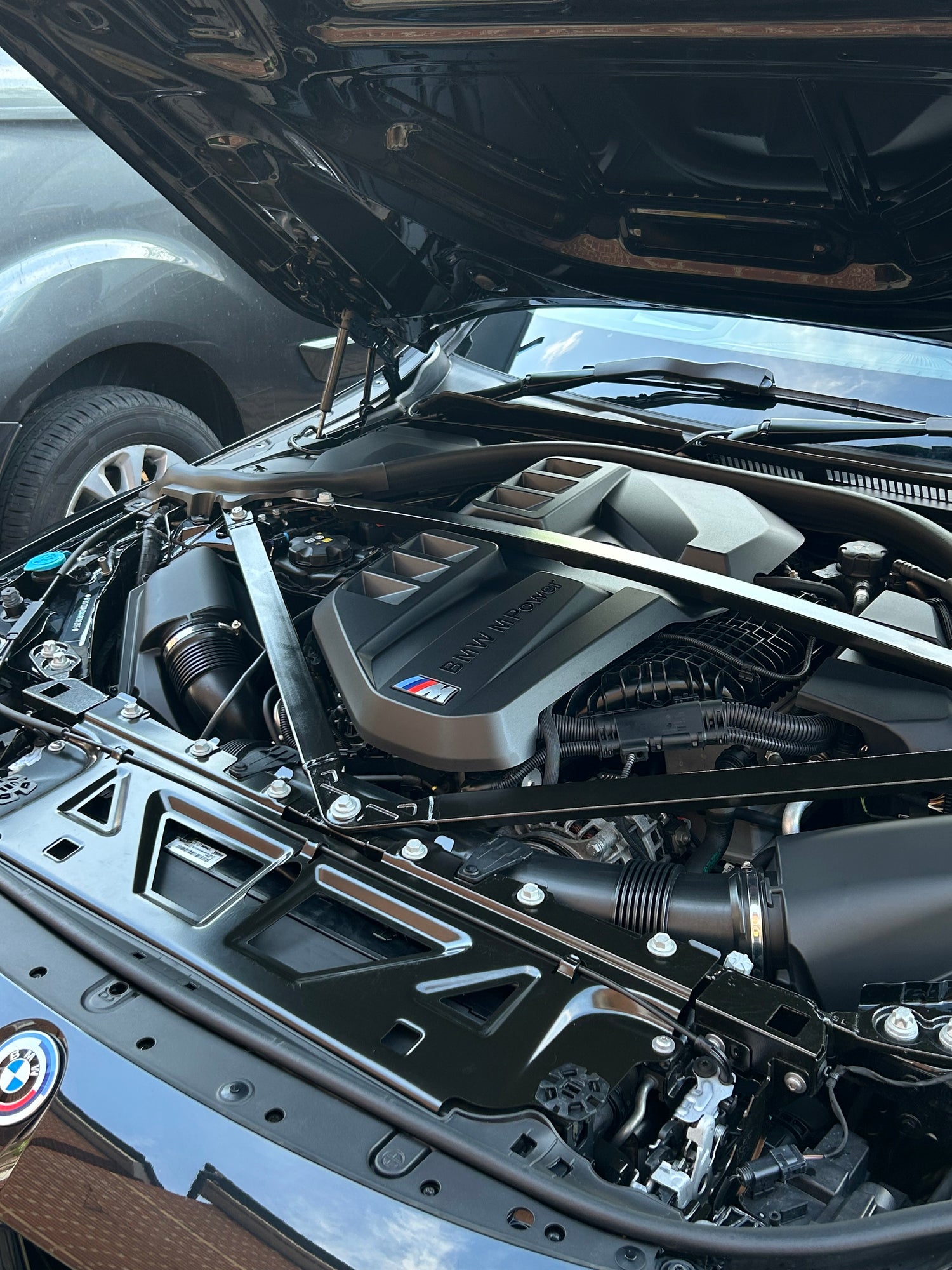 Close-up of a BMW M2 Sportscar Engine Bay