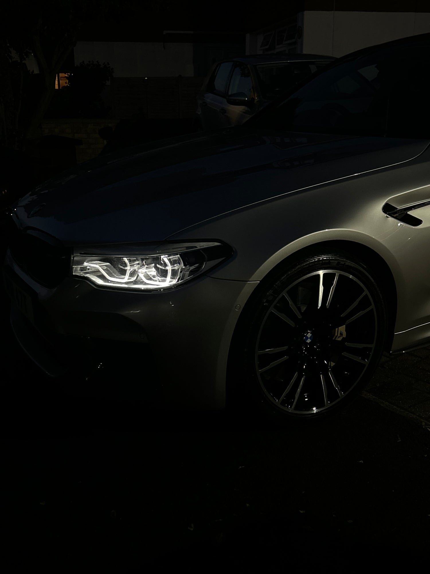 BMW M5 Sportscar after deep clean valeting at night