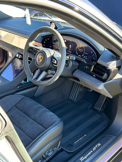 Porsche Taycan GTS Car interior after fresh interior valeting