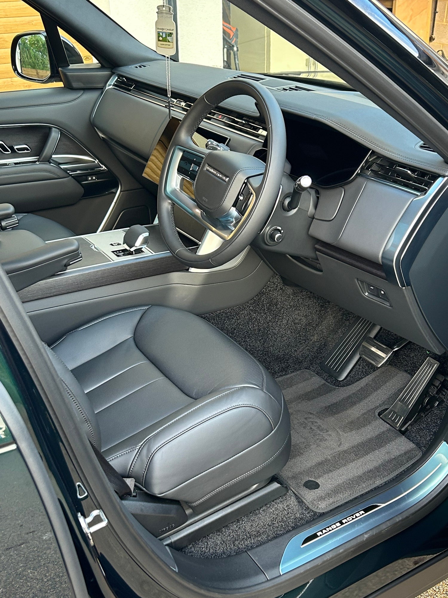 Close up of drivers side interior clean after a car valet