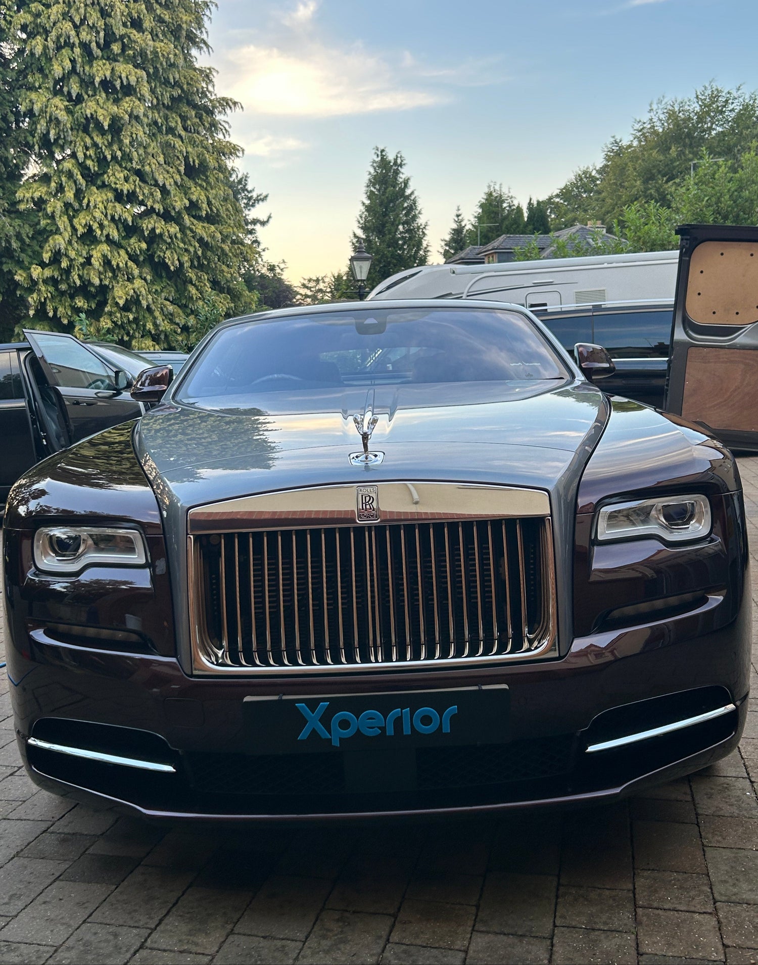 Glossy Rolls Royce Dawn in Bohemian Red paint in East Midlands and Northamptonshire